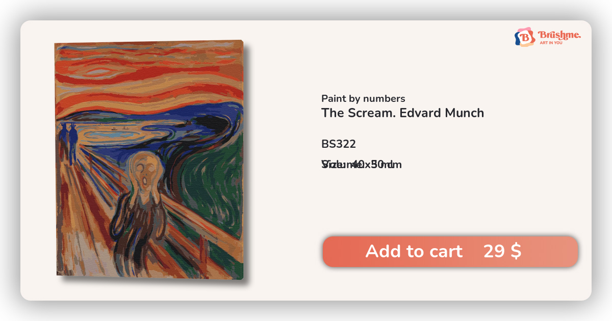 Tableau Le Cri D'Edvard Munch - Reproduction Sur Toile Encadrée, Bleu, 40,6x30,5 Cm, Prêt à Accrocher