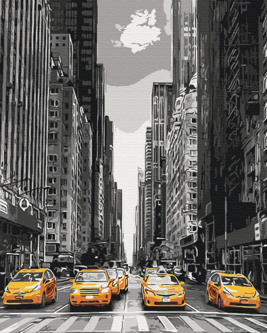 マンハッタンアクリル絵 ᐉ Buy Paint by numbers New York taxi