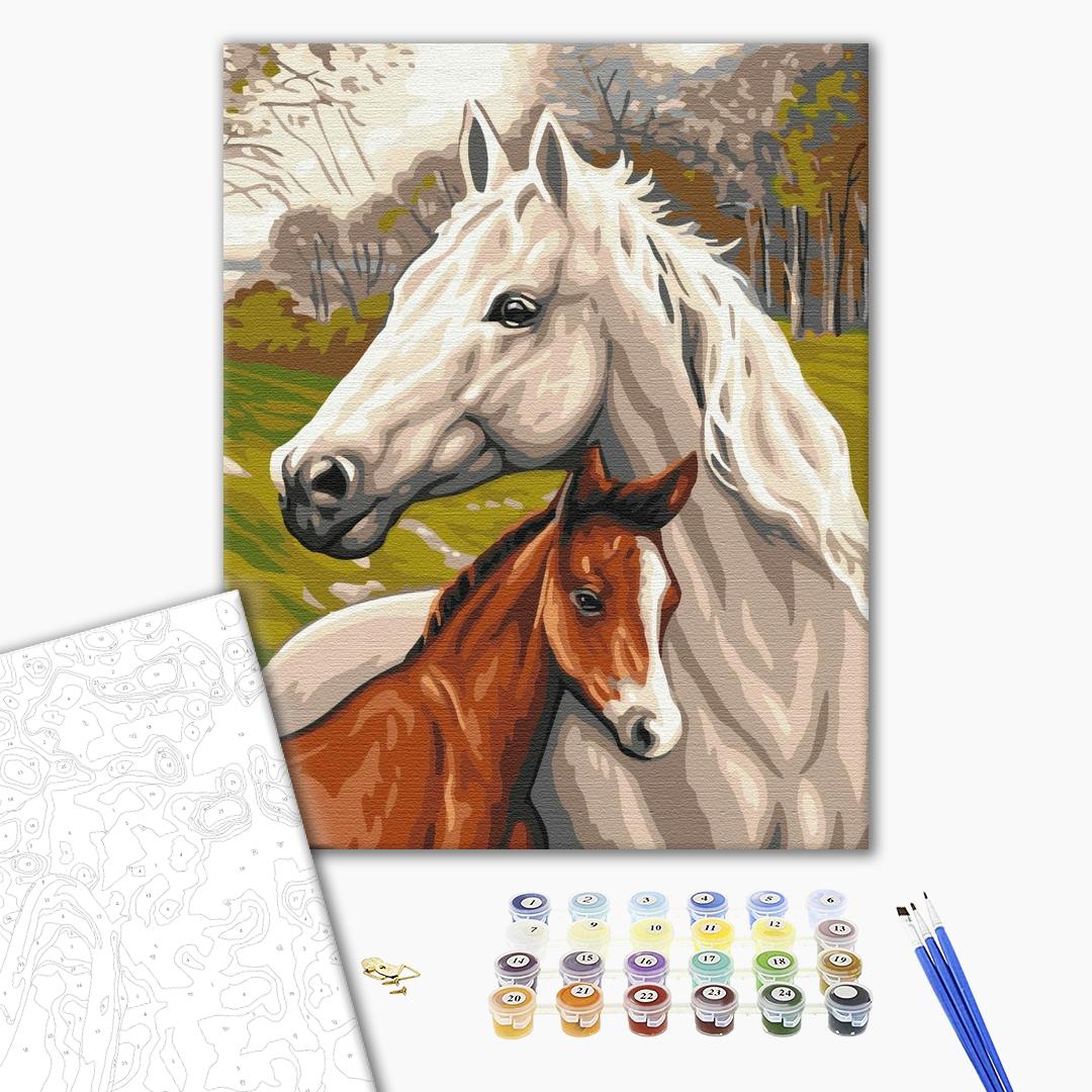 Family of horses Paint by numbers Brushme