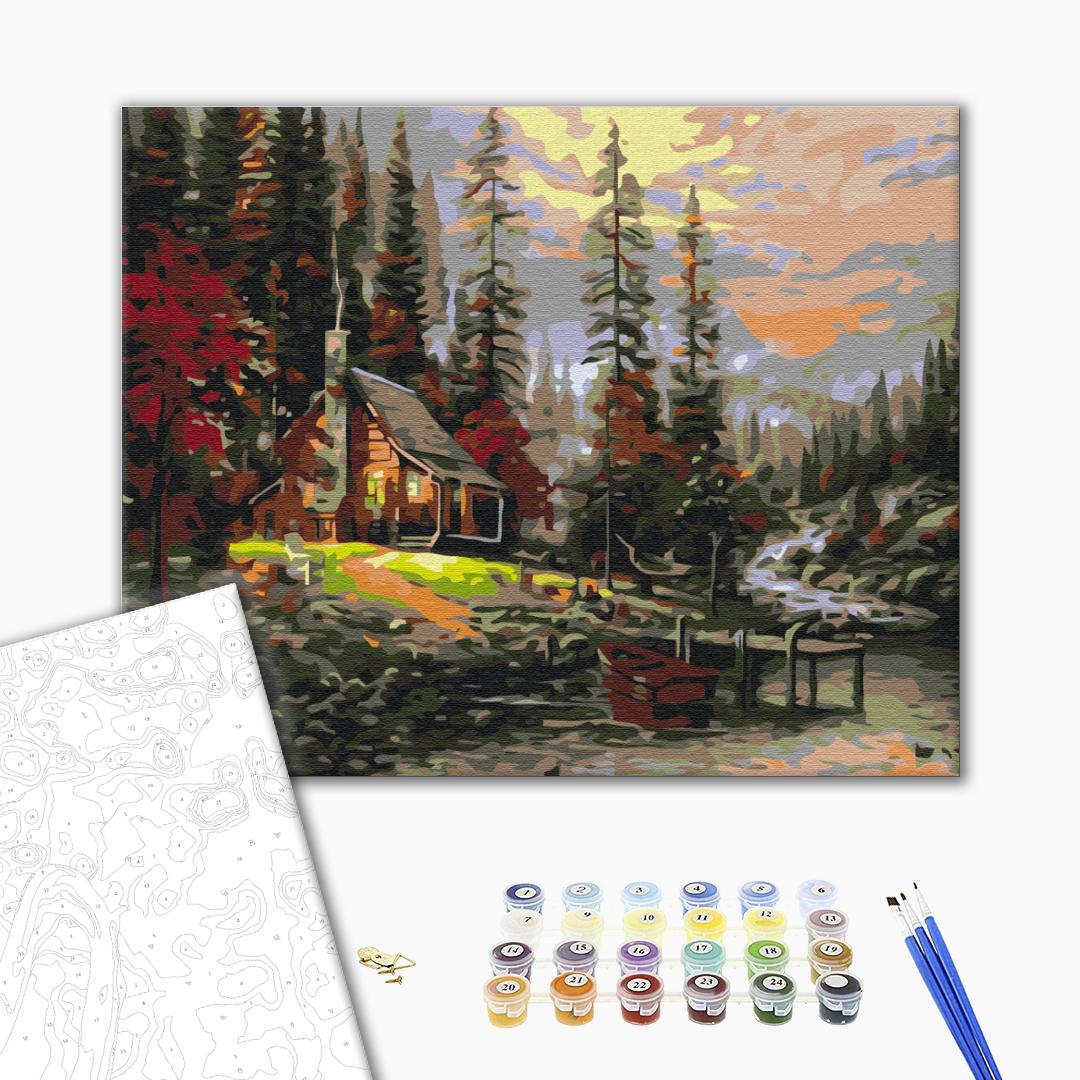 House in the woods Paint by numbers Brushme