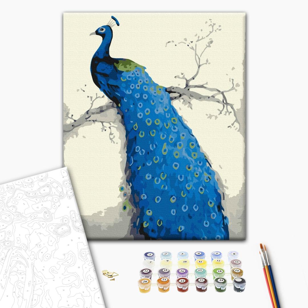 Blue Peacock Birds Paint By Numbers 