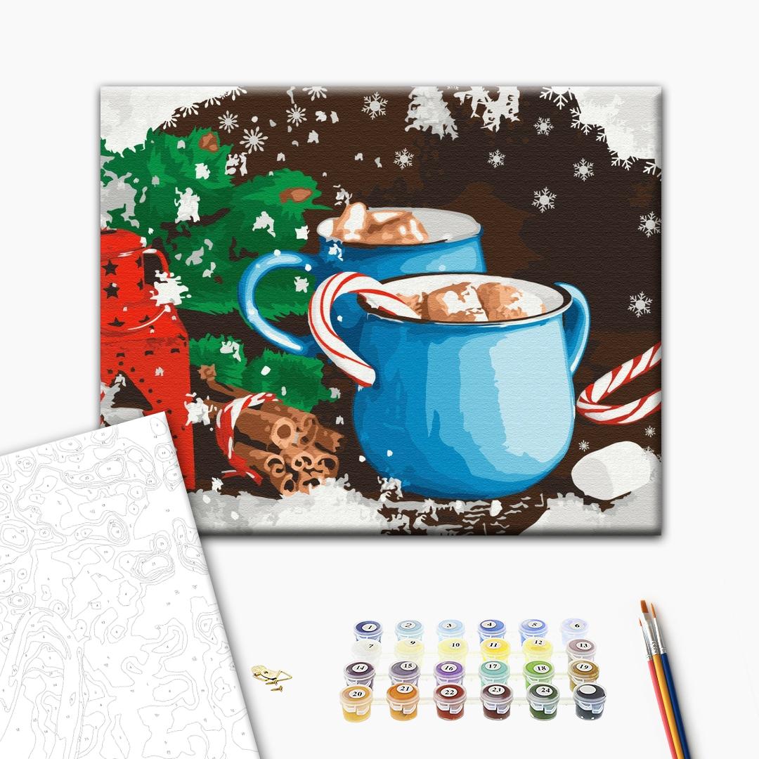Winter marshmallows Paint by numbers Brushme
