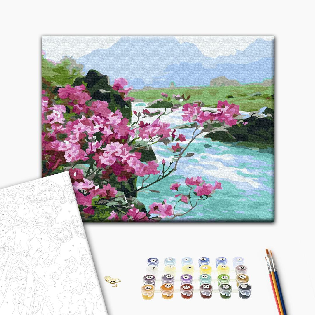 Mountain flowers Paint by numbers Brushme