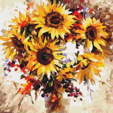 Stilleben mit Sonnenblumen