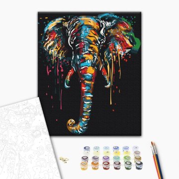 Elefant in Farben