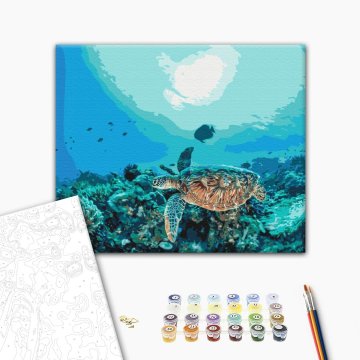 Schildpad in een koraalrif