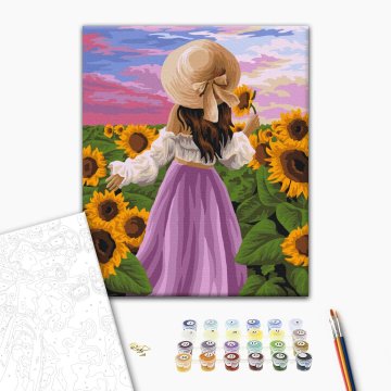 Lady in sunflowers