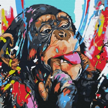 Gekleurde chimpansee