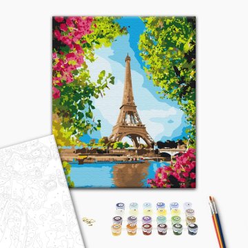 Die Blumenansicht des Eiffelturms