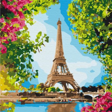 Die Blumenansicht des Eiffelturms