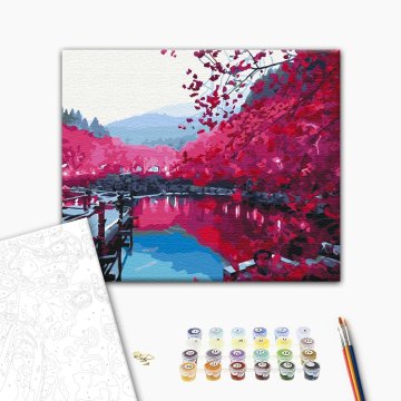 Le sakura sur le lac