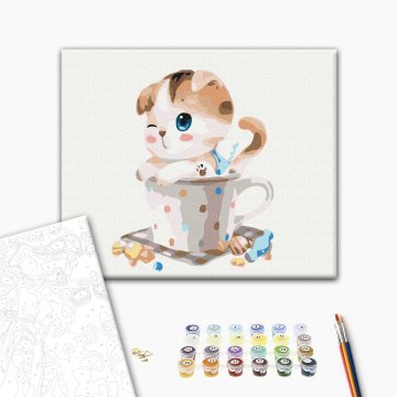 Chaton dans une tasse