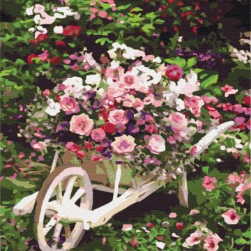 Gartenwagen mit Blumen