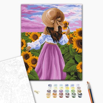 Lady in sunflowers