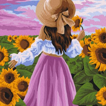 Lady in sunflowers