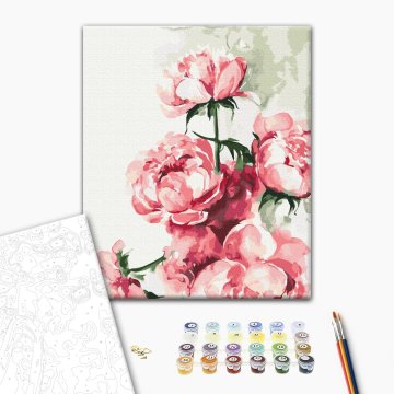 Watercolor peonies ©Karolina Bundash