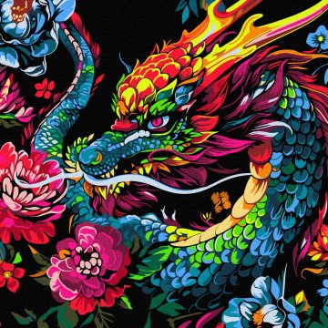 Dragon en fleurs