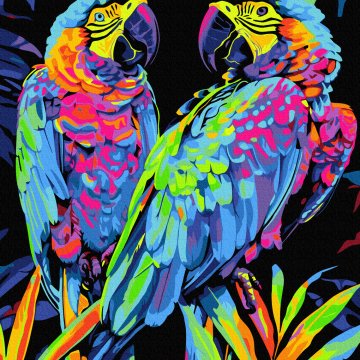 Parrots in the tropics