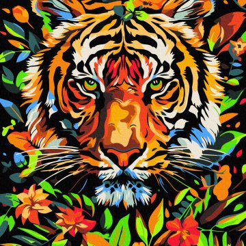 Tiger in Blumen