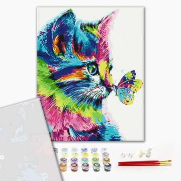 Chat en peinture