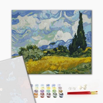 Feld mit grünem Weizen und Zypressen. Vincent van Gogh