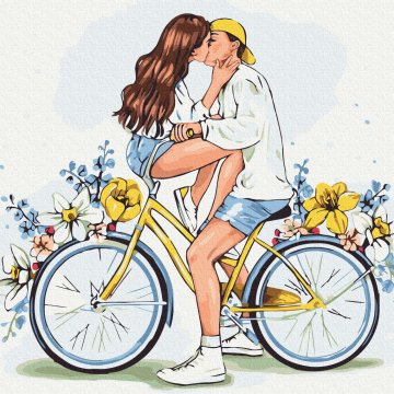 Lovers on a  bicycle © Alla Berezovska