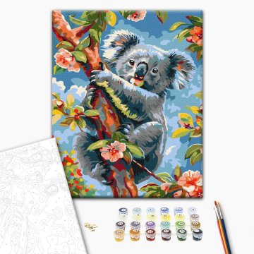 Koala dans les fleurs