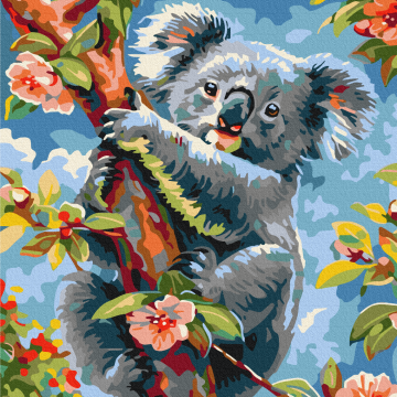 Koala in bloemen