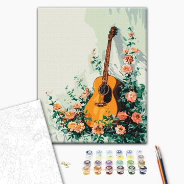 Guitare à fleurs