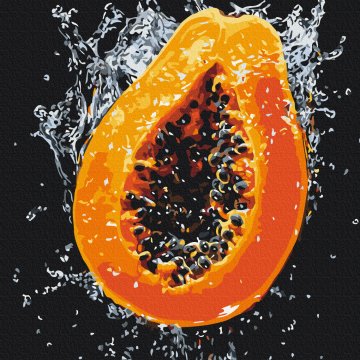 Explosion of juicy papaya