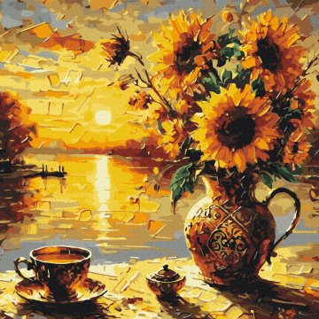 Sonnenblumen bei Sonnenuntergang © Oleg Loburak