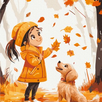 Autumn walk with a friend