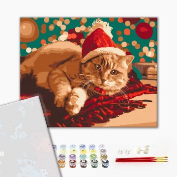 Die Weihnachtsmann-Katze