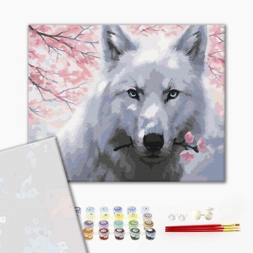 Wolf mit Blume