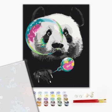 Panda met een zeepbel