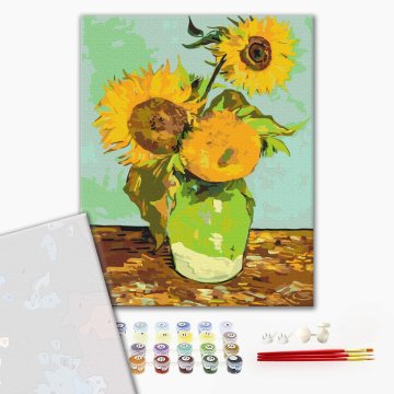 Vincent Van Gogh "Trois tournesols dans un vase"