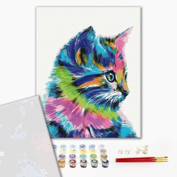 Chat en peinture