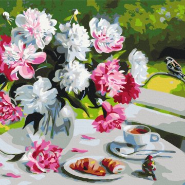 Petit déjeuner aux pivoines