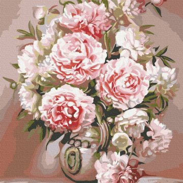 Vase with peonies