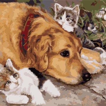 Doggie - a favorite of kittens