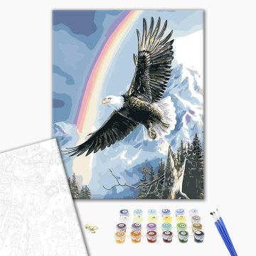 Eagle under the rainbow