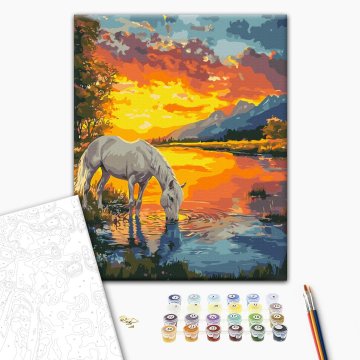 A horse at dawn