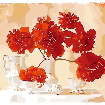 Scarlet flowers in a vase