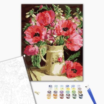 Bouquet of scarlet poppies