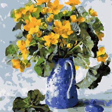 Flowers in a blue vase