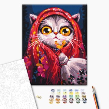 Kitty in a scarf© Marianna Pashchuk