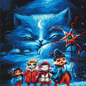Cats' Christmas nativity scene © Marianna Pashchuk
