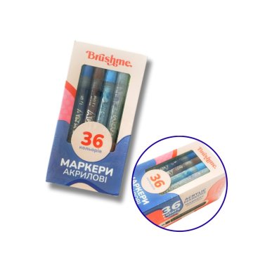 Set of water-based acrylic markers (36 pcs)