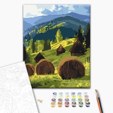 Sun over the mountain pasture