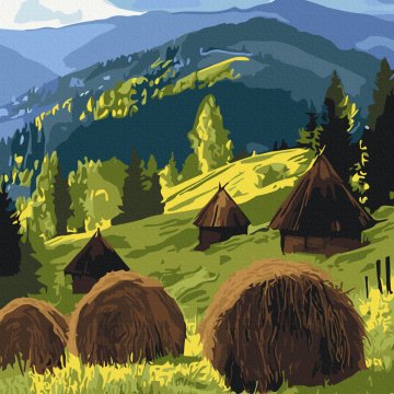 Soare peste pășunea de munte